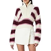 The Drop womens Russel Stripe Half Zip Sweater