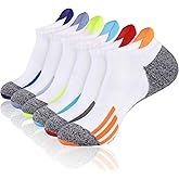 JOYNÉE Mens Ankle Low Cut Athletic Tab Socks for Men Sport Comfort Cushion Sock 6 Pack