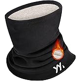 YANIKY Winter Neck Warmer, Wool Neck Gaiter Fleece Scarf, Windproof Face Cover Mask for Men Women