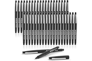 Lelix Felt Tip Pens, 40 Black Pack, 0.7mm Medium Point, Felt Tip Markers Pens for Journaling, Writing, Note Taking, Planner, Perfect for School Office and Art Supplies