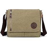 Sechunk Canvas Small Messenger Bag Vintage Shoulder bag Everyday Purse Crossbody bag for men women