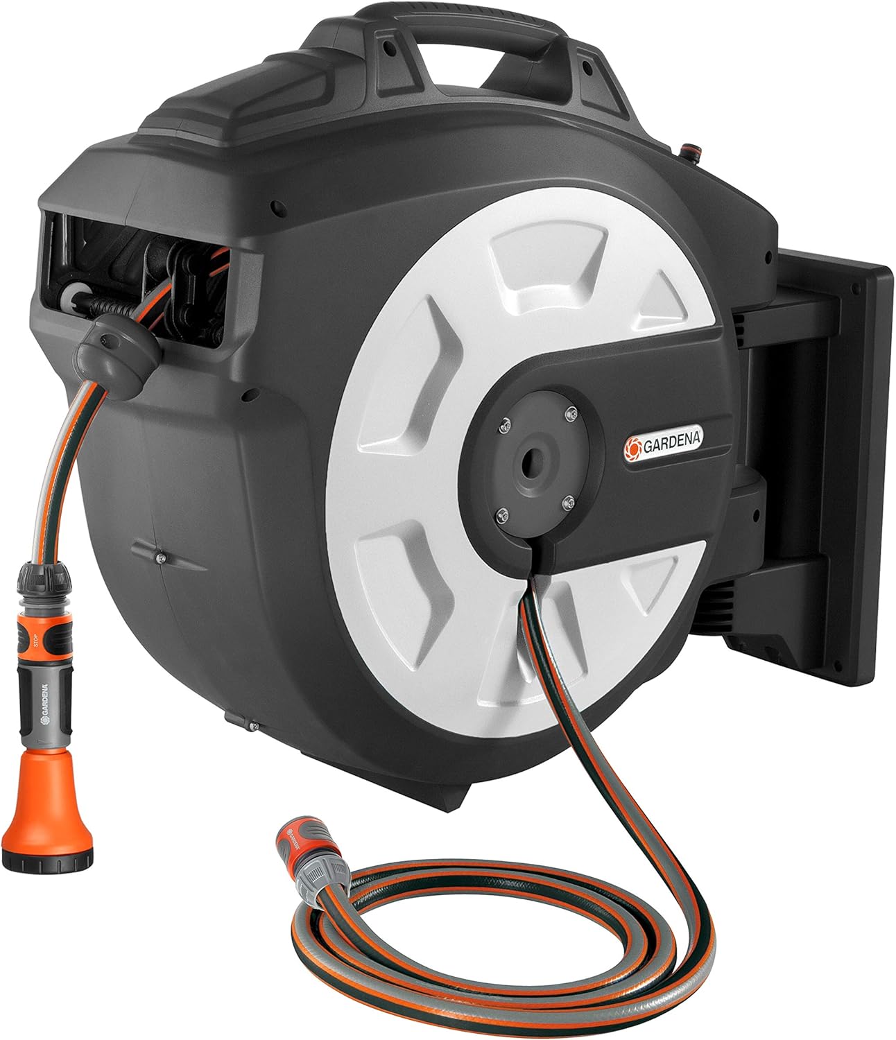Gardena WallMounted Hose Box 35 RollUp Automatic, Dark Grey