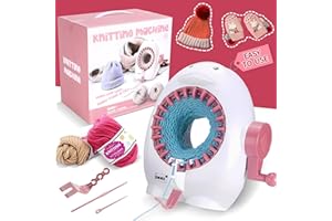 ROHSCE Knitting Machine, 22 Needles Knitting Loom Machine with Row Counter, DIY Knitting Board Rotating Double Knit Loom Machine Kit for Hat, Scarves, Gloves, Socks