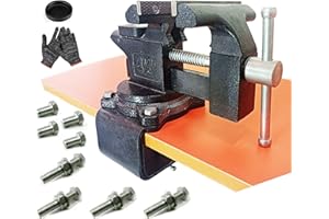MYTEC 2-In-1 Work Bench Vise, Upgraded Multi-Purpose Table Vice, Universal Rotate 270°Work Clamp-On Vise, 4.5" black
