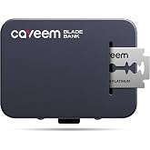 Caveem Razor Blade Bank, Travel Blade Disposal Container, Black Metal | Used Double Edge Blades, Safe Storage, Compact Size, Travel Friendly, Metal Construction