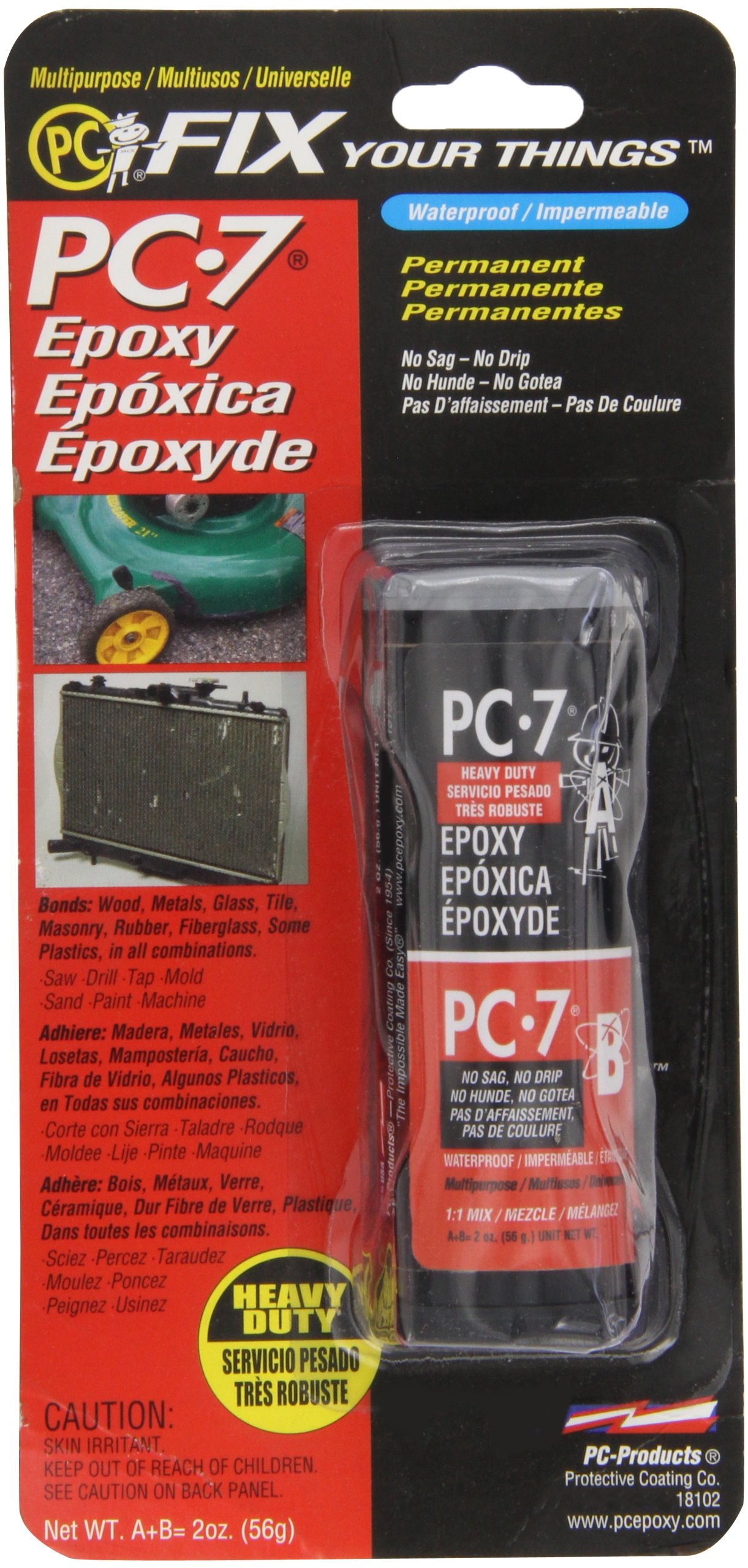 PC Products PC7 Epoxy Adhesive Paste, TwoPart Heavy Duty, 4lb in Two