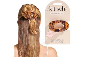 Kitsch Small Flat Claw Clips for Women - Stylish Flat Hair Clips, Strong Hold for Thick & Fine Hair | Non-Slip for Secure, Comfortable All-Day Wear | Ideal Gifts for Women -Tortoise Design