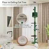 ARTETHYS Floor to Ceiling Cat Tree 260cm 5 Tiers Green Indoor Cats view 3