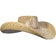 Natural Oversized Cowboy Wide Brim Straw Hat | Sombrero de Palma Grande MexART | UK