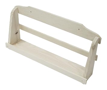 Qtimber 10002130 Etagère Murale à Epices En Bois Pin Naturel 18x33x7