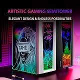 Mars Gaming MC-ART White ATX Gaming PC Case Double Glass Drawable ARGB view 2
