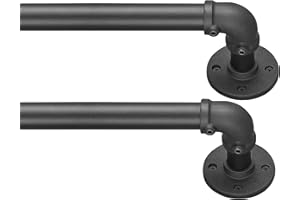 HIGSWOR Blackout Curtain Rod : Industrial Curtain Rods 2 Pack Wrap Around Curtain Rods for Windows 66 to 120 (6-12 Ft) Rustic Outdoor Curtain Rods for Patio Farmhouse Matte Black Curtain Rod 72-144