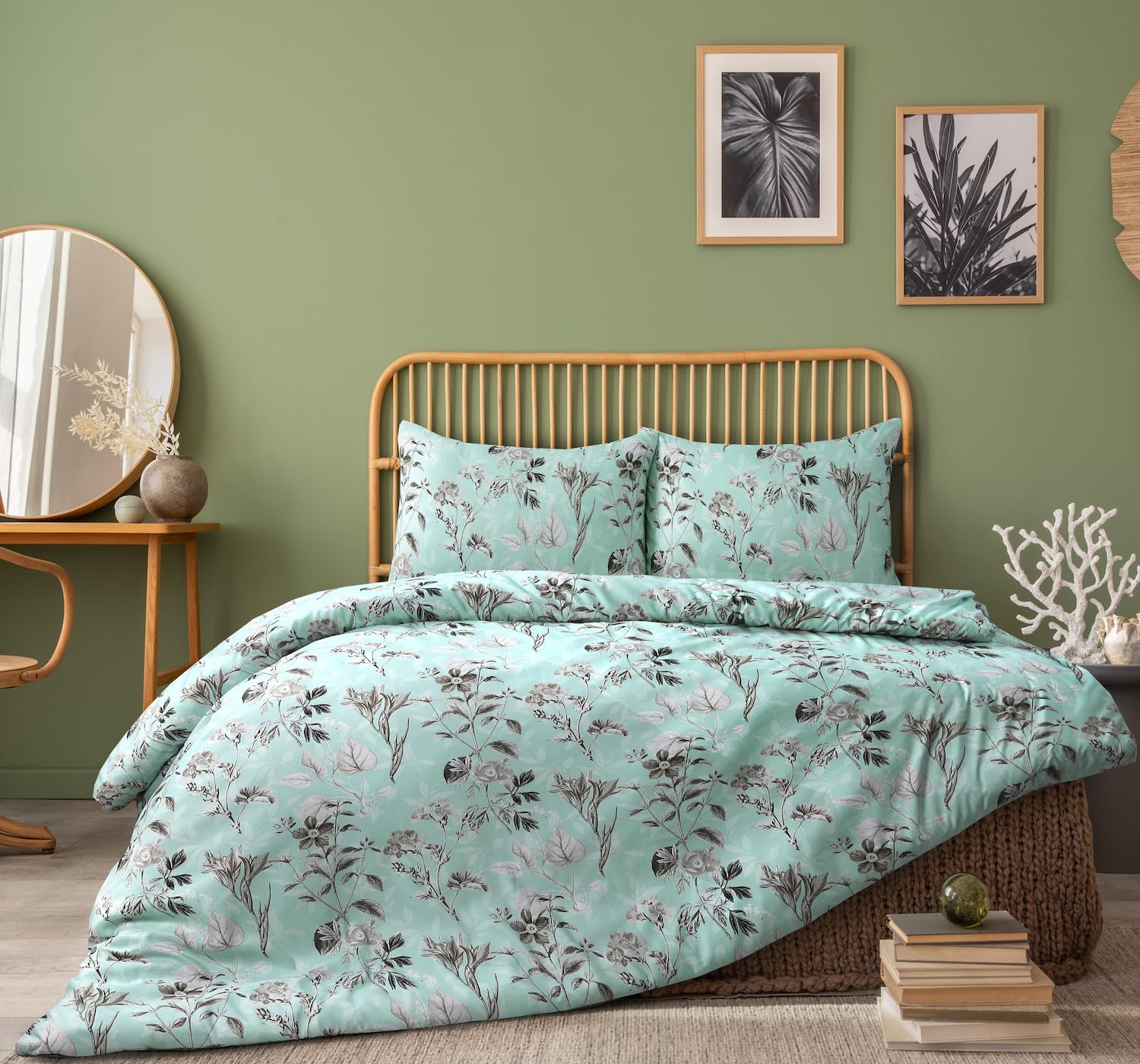 Bronwen Mathews King Size Duvet Cover Sets - Premium Microfibre Printed Duvet Cover King Bedding With Pillowcases (Vintage Floral)