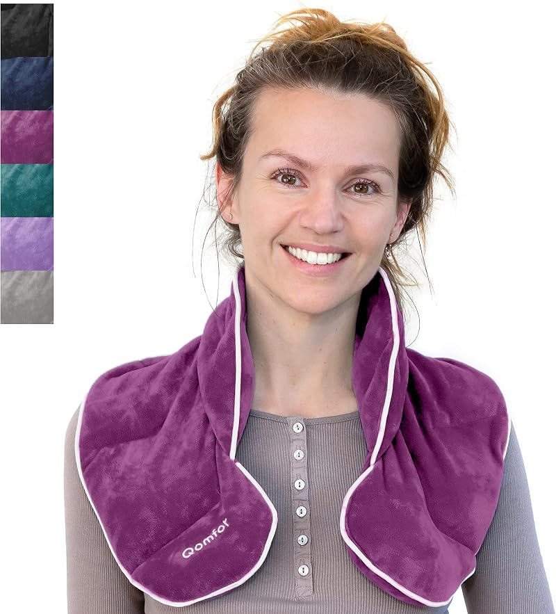 Qomfor Microwavable 1.5kg Weighted Neck Shoulder Wrap Lavender Scent