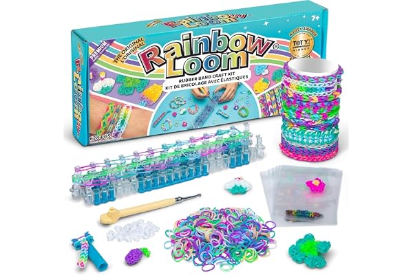 The Original Rainbow Loom | Complete 628-piece craft set includes 600 latex-free bands, C-clips, and loom board for Ages 7+,