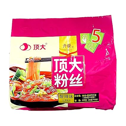 Amazon Com Dingda Noodle 5 In 1 Bag 顶大 面皮儿 三种口味 5连包 525g Instant Vermicelli Spicy Flavor S 酸辣粉丝 Pack Of 2 Grocery Gourmet Food