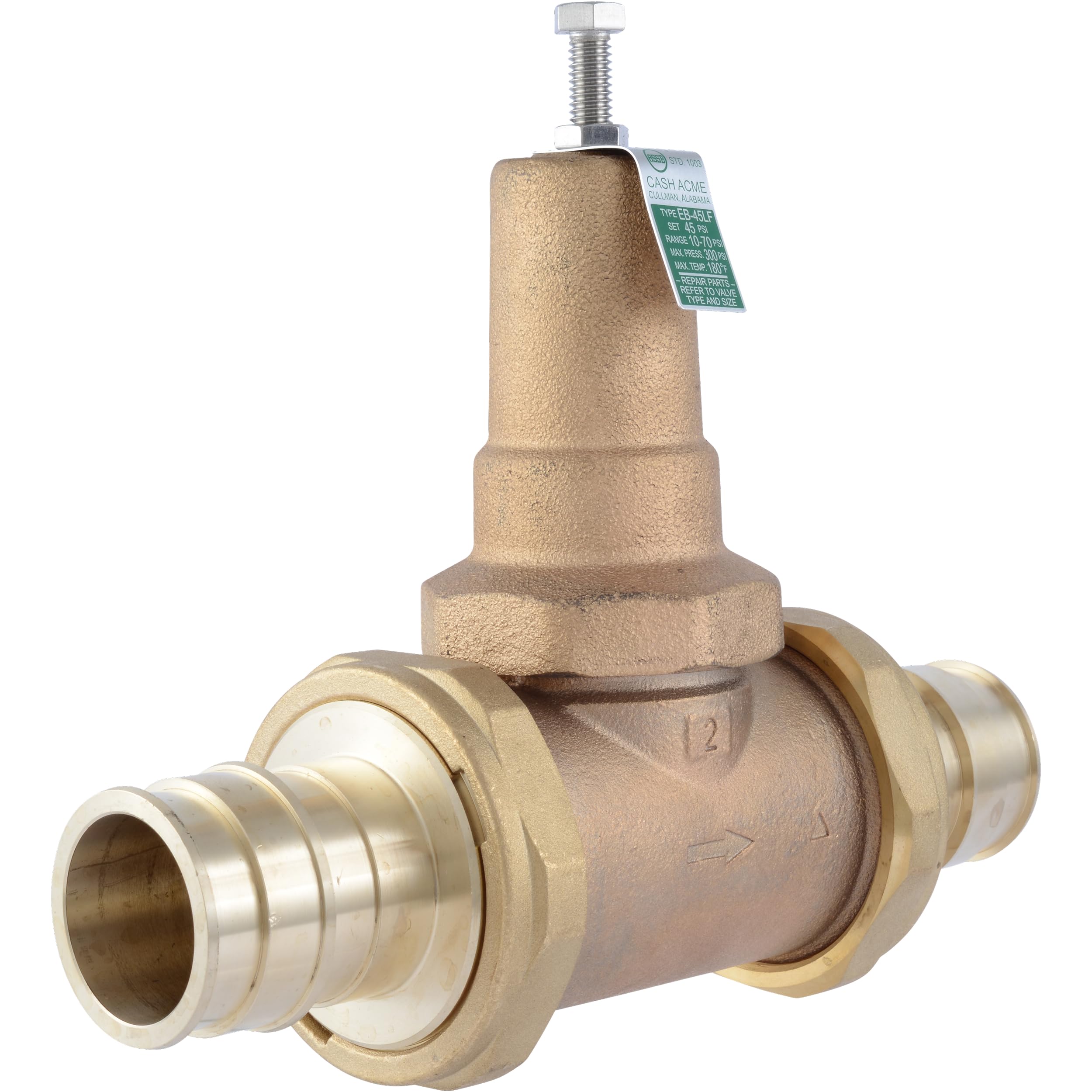 Cash Acme 2 Inch EB45 DEX Double Union Expansion Pressure Regulating Valve (PRV), 45 PSI, 25875-0045