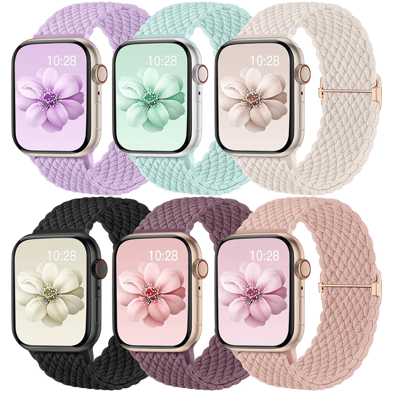 Photo 1 of (COLORS MAY VARY) SEE PICTURES FOR COLOR Stretchy Band Compatible with Apple Watch Bands for Women, Compatible with Apple Watch Bands 40mm 44mm 45mm 41mm 42mm 38mm 46mm 49mm for iWatch Band Series 11 10 9 8 7-1 SE Ultra1/2/3 (COLORS MAY VARY) SEE PICTU