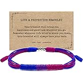 LAMIBEE LGBTQIA Pride, Bisexual, Pansexuality, Asexual, Lesbian, MLM Progress Flag Code Bracelet, Boho Style Rope Women Men Thread for Him Her, Pride Month
