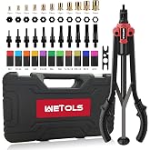 WETOLS Rivet Nut Tool, 17" Rivet Nut Tool with 11 Metric and SAE Mandrels | Professional Hand Riveters with 110Pcs Rivnuts Assortment Kit, Sturdy Case Packed, Auto Release Nut Design, WE-896