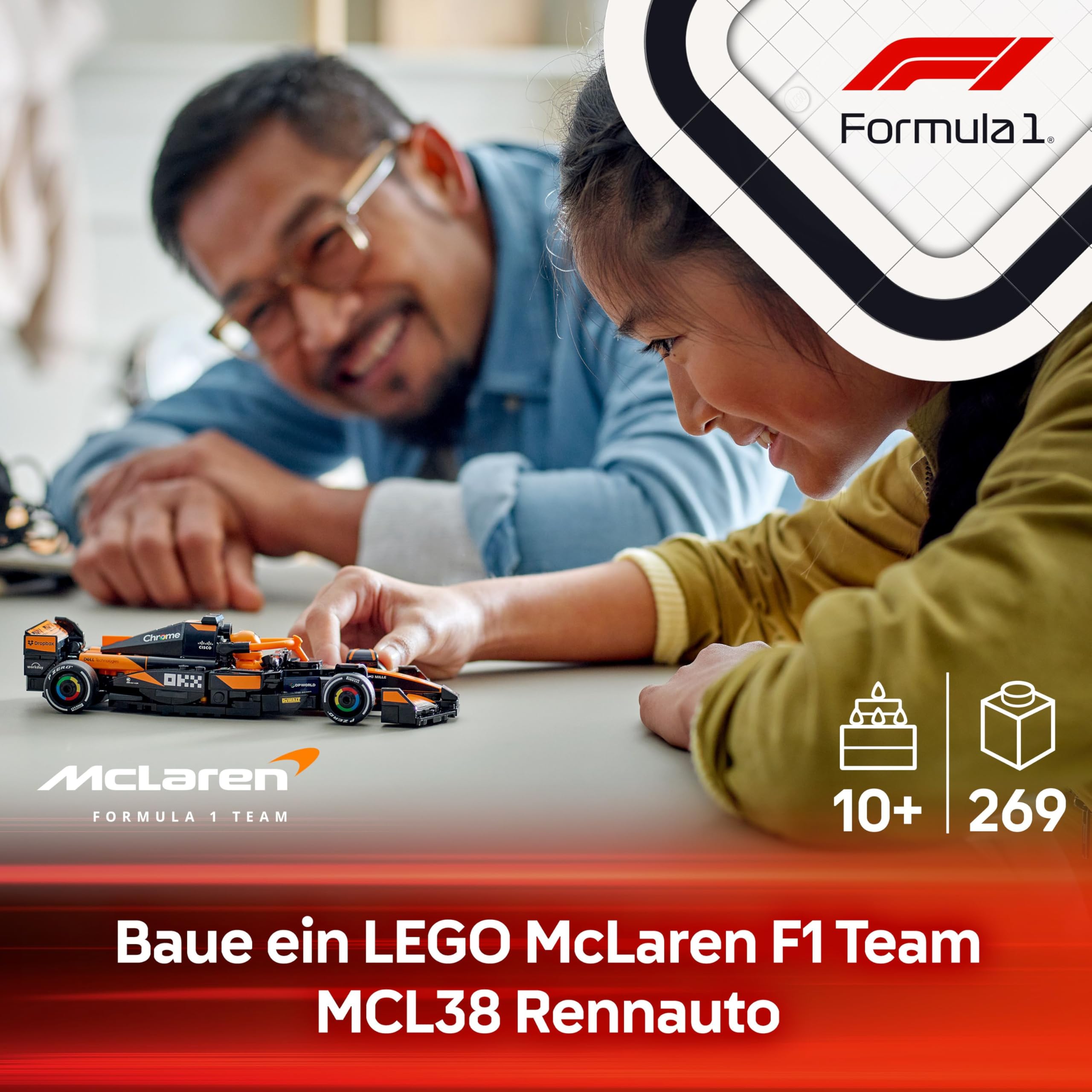 LEGO Speed Champions McLaren F1 Team MCL38 Rennauto - Spielzeug mit Formel 1 Minifigur zum Sammeln - Modell und Geschenk für Jungen & Mädchen ab 10 Jahren und Erwachsene Motorsport Fan 77251 2