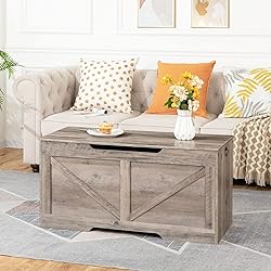HOOBRO Storage Bench, 39.4” Retro Wooden Storage