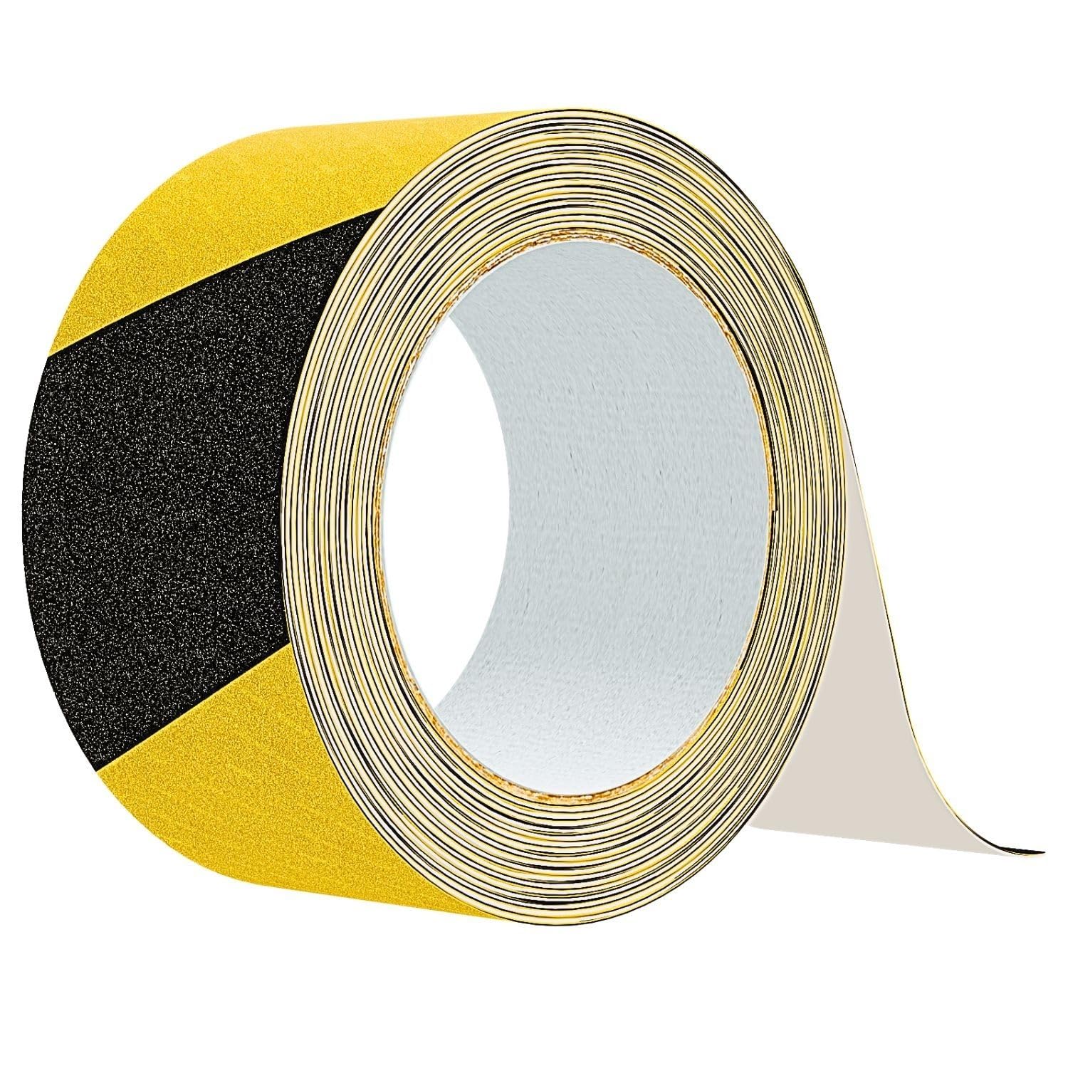 GTSE 50mm x 5m Black/Yellow Anti Slip Tape, High Traction, Strong Grip Abrasive, Non Skid Tape for Indoor/Outdoor Use, Tread Warning Tape