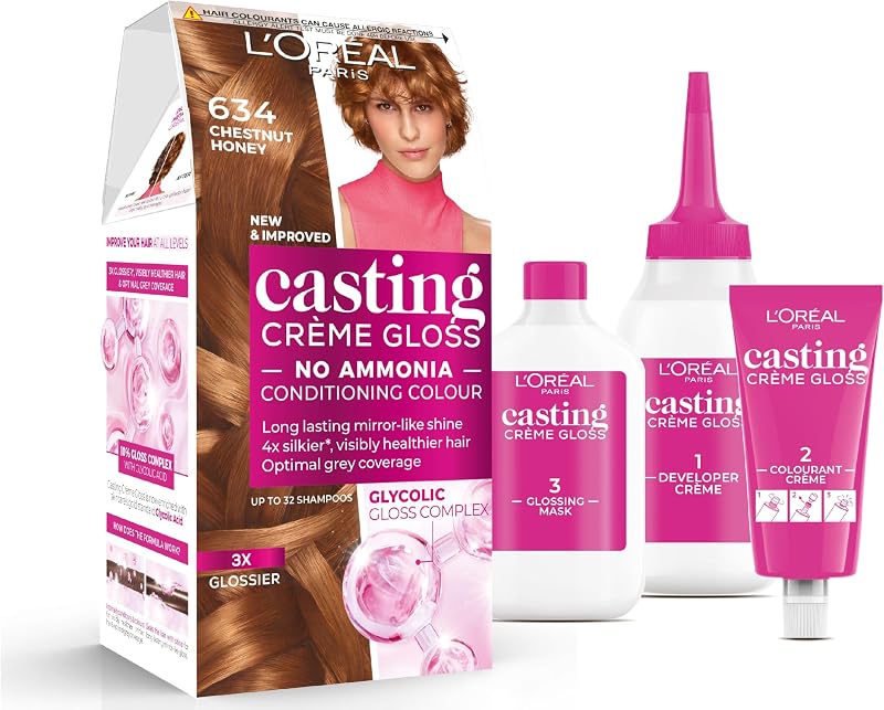 L'Oréal Paris Casting Crème Gloss Chestnut Honey 634 No Ammonia 32 Washes