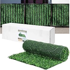 Photo 1 of NatraHedge (33SqFt) Artificial Light Green Grass Wall Decor, Hedge Leaf Boxwood Roll Panels for Indoor, Outdoor, Garden and Balcony Privacy Fence Screen