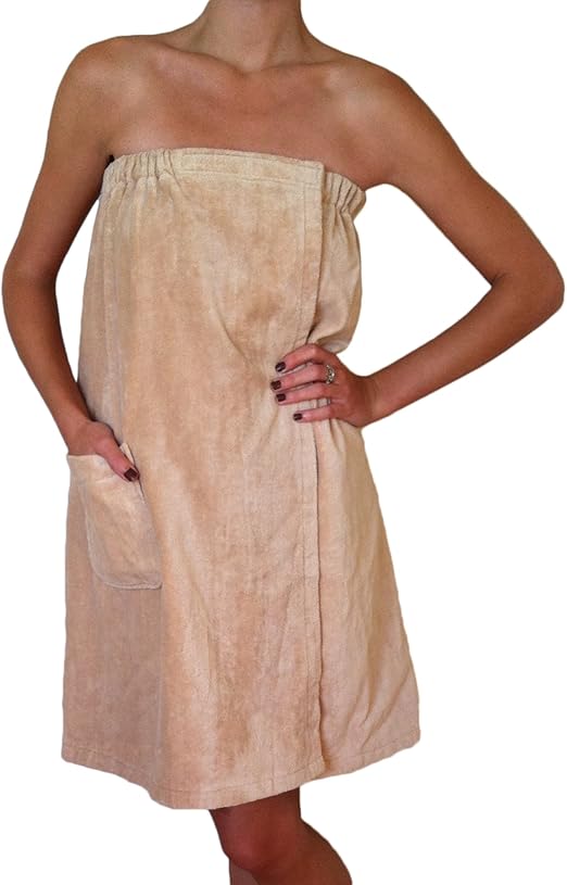 Radiant Saunas SA5328 Women's Spa and Bath Terry Cloth Towel Wrap, Tan