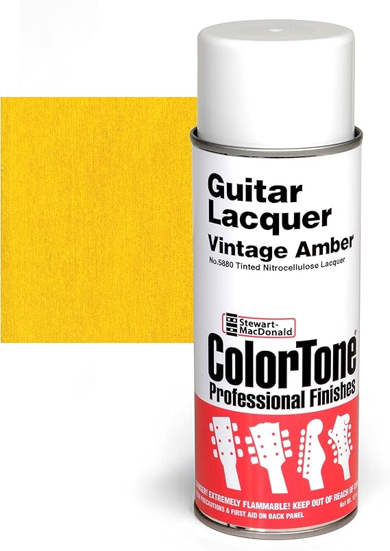 ColorTone Tinted Aerosol Guitar Lacquer, Vintage Amber, Spray Paint