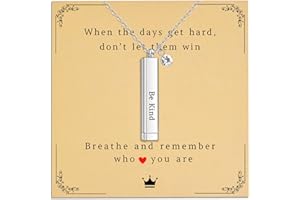Gracayfr Be Kind Of A B Necklace For Women, Hidden Message Inspirational Necklace, Birthstone Personalized, Square Tube Vertical Bar Pendent Necklace Jewelry Gifts For Sister Best Friend
