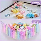 MHJY Toy Hammock Storage Net with LED Light Large Wall Hanging Organizer view 4