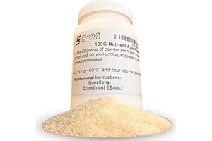 ES EVVIVA SCIENCES Nutrient Agar Powder 100 Grams - Evviva Sciences - Makes Over 150 to 200 Agar Petri Dishes - Easy to Use - Great Science Fair Projects - W/Experiment Ebook