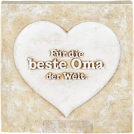 Autograph Stone With Motto German Language For The Best Grandma In The World 15 X 15 Cm Amazon De Kuche Haushalt