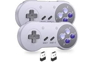 2.4 GHz Wireless SNES Switch Online Controller, USB Receiver, Compatible with Switch/Switch OLED, PC, Mac OS, Android, Steam 