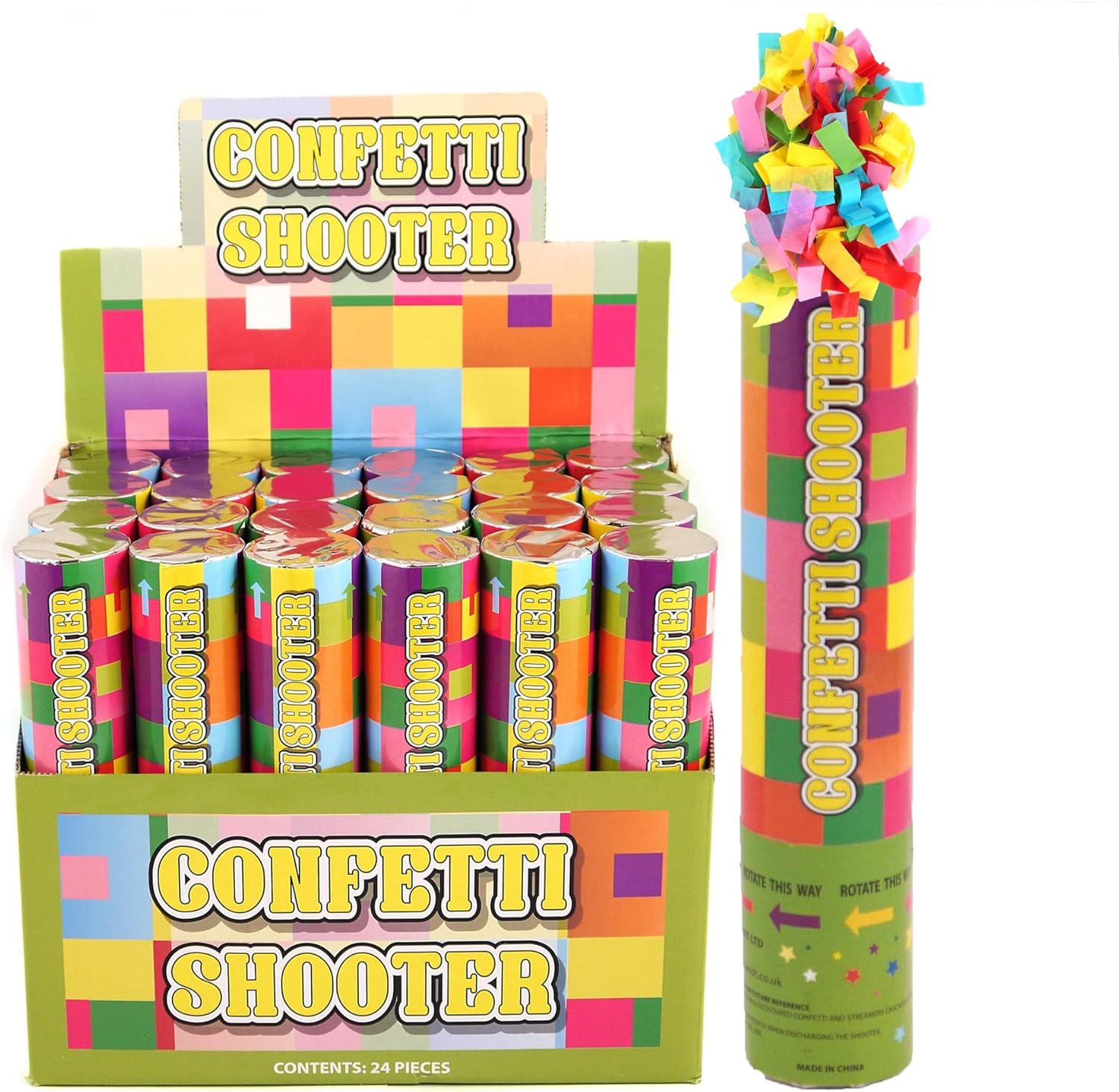 20cm Confetti Shooter Jazzy Designs. Pack of 12 Shooters Amazon.co.uk Kitchen & Home
