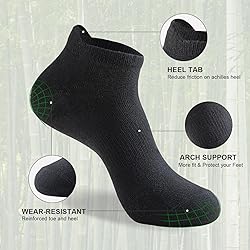 Niorasen Ankle Socks for Men Women, 6 Pairs Bamboo