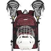 Goloni Lacrosse Bag, Youth &amp; Adult Lacrosse Backpack with Tow Stick Holder and Shoes Compartment,Field Hockey Bag for Boys &amp; Girls