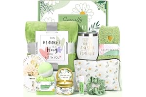 GIFTPIONEER Gift for Women, Unique Birthday Gifts for Women Friendship, Self Care Gifts Get Well Soon Gifts Basket for Women, Thinking of You Gifts w/Flannel Blanket for Mom Best Friend Sister Wife