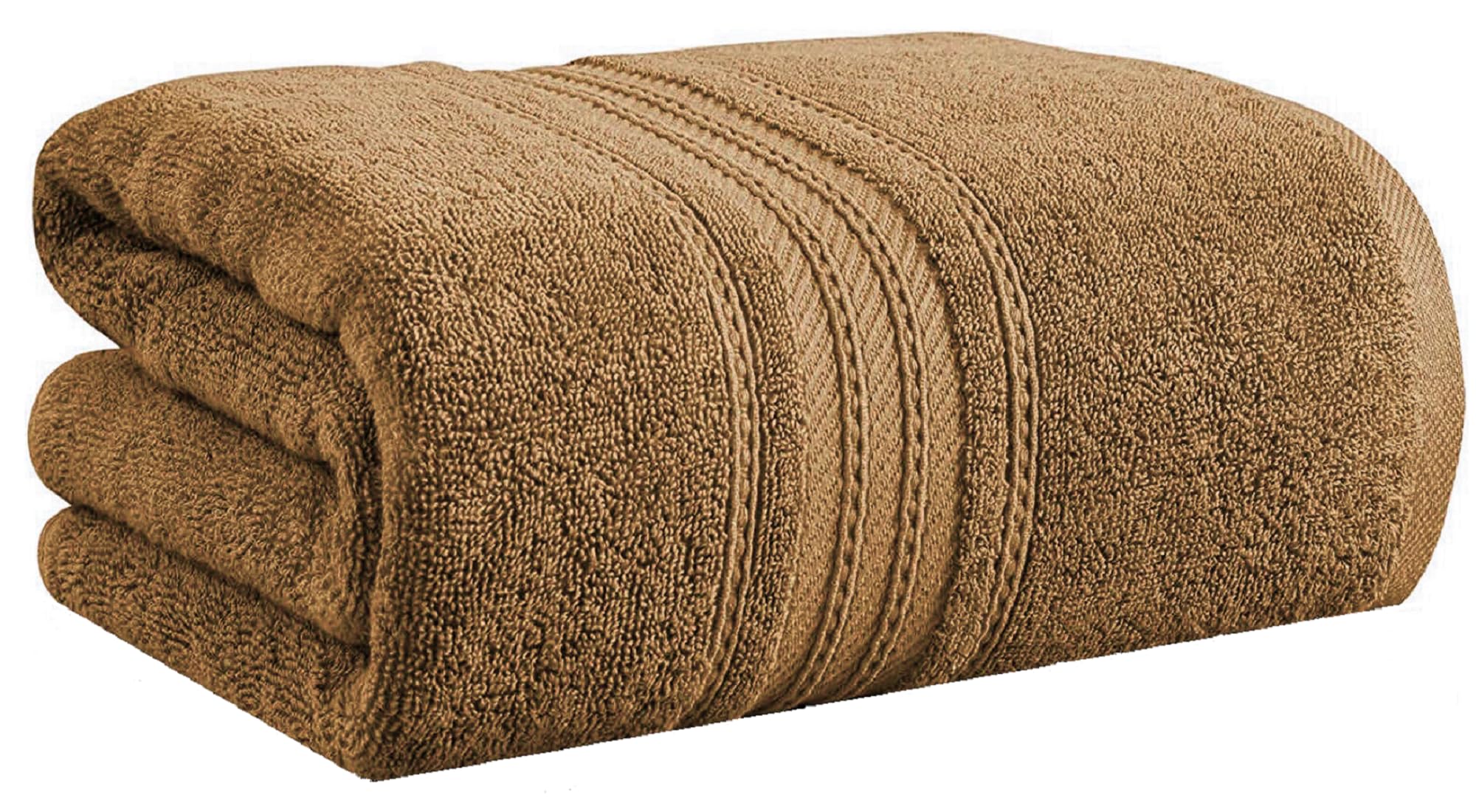 Super Jumbo Extra Large Bath Sheet (100 x 200 cm -700 GSM) Egyptian Cotton Luxury Big Bath Sheet Towel Body Wrap (Latte)