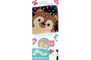 Dimensions 72-70317 Squishmallows Hans Latch Hook Kit, 12" x 12", Multicolor, 6 Pieces