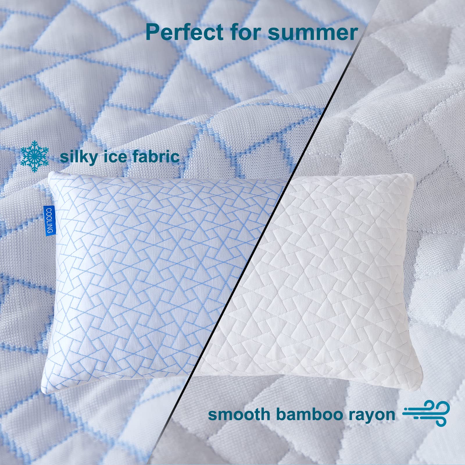 Cooling Pillow for hot Sleepers King Size Pillows Firm Shredded
