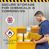Horison Industries COSHH Cabinet 1000mm Yellow Fireproof Lockable Metal Storage view 3