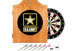 TRADEMARK GLOBAL United States Army Wood Dart Cabinet Set
