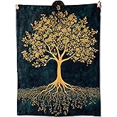 amepay Tree of Life Blanket Gifts for Women Adult Girls,Lush Foliage Throw Blankets,Soft Comfy Lightweight for Home Couch Bed Sofa Spiritual Decor,Tarot Card Aesthetic Art 50x60in