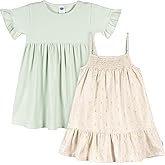Gerber Girls' Toddler Short-Sleeve and Sleeveless Dress Set
