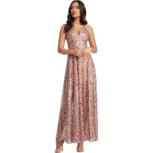 open lace back dress Athena Goddess Gown Rose