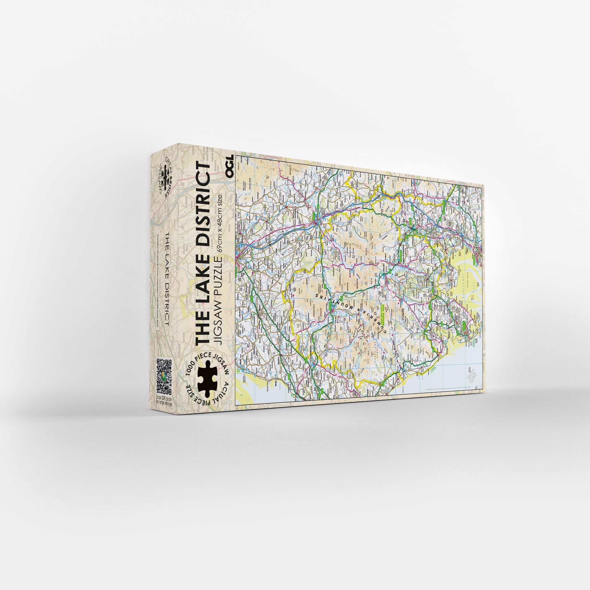 Pieceful Maps Jigsaw Puzzle 'The Lake District' 1000 Piece | Great British Jigsaws | Small Batch Made | Sustainable Jigsaw Puzzles