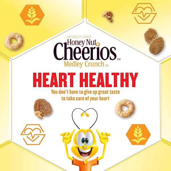 HONEY NUT CHEERIOS MEDLEY CRUNCH, HEART HEALTHY CEREAL, LARGE SIZE, 16.7 OZ